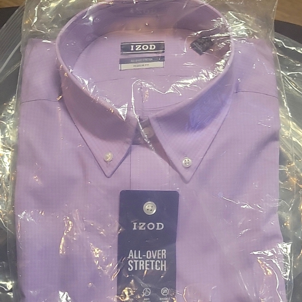 Izod purple dress shirt size large